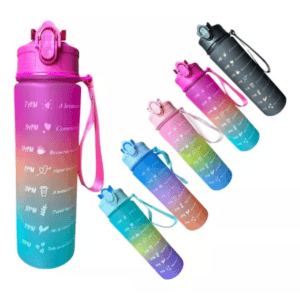 Botella De Agua Deportiva Hidratación Motivacional 900ml