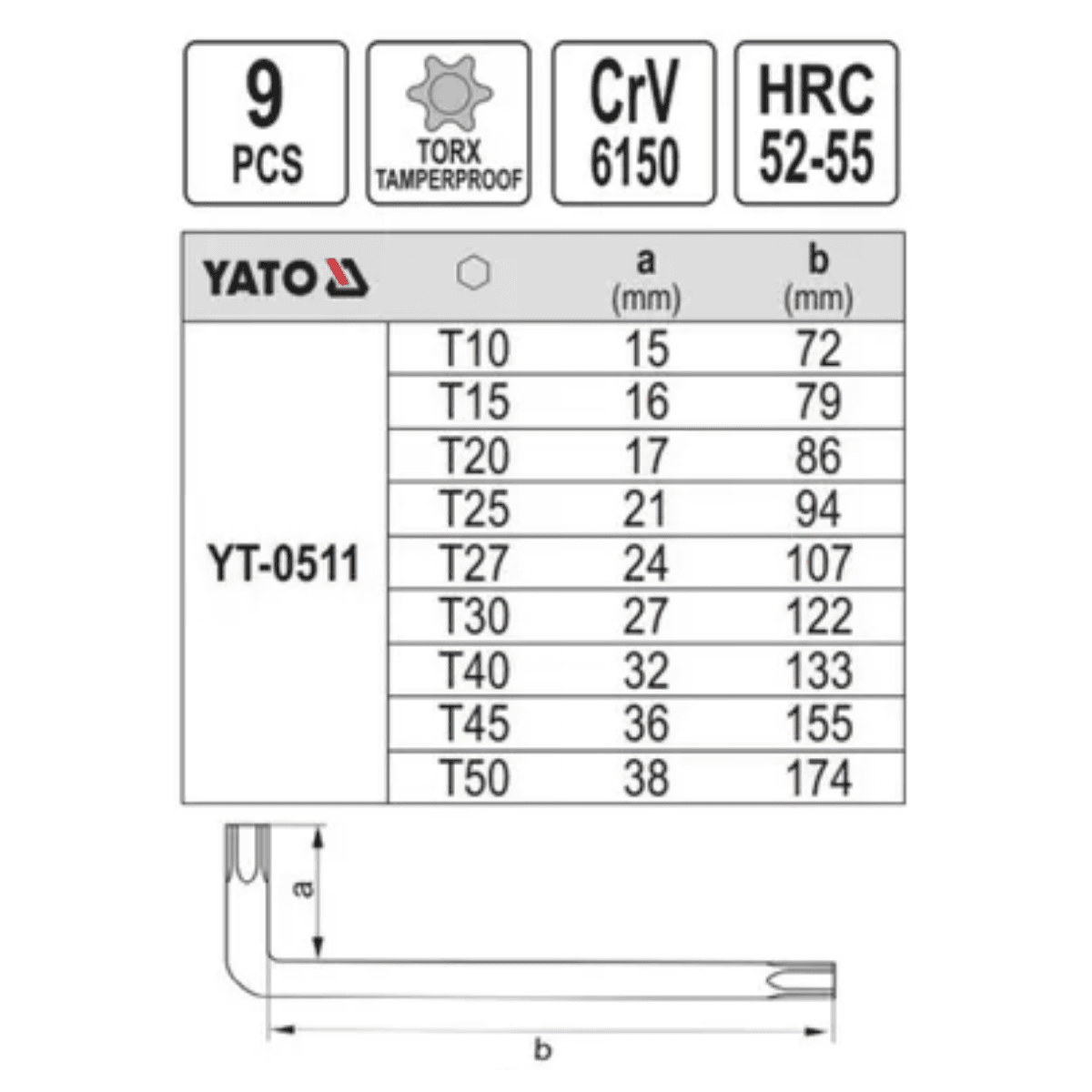 Llave Torx Juego Yato Calidad Premium (3)