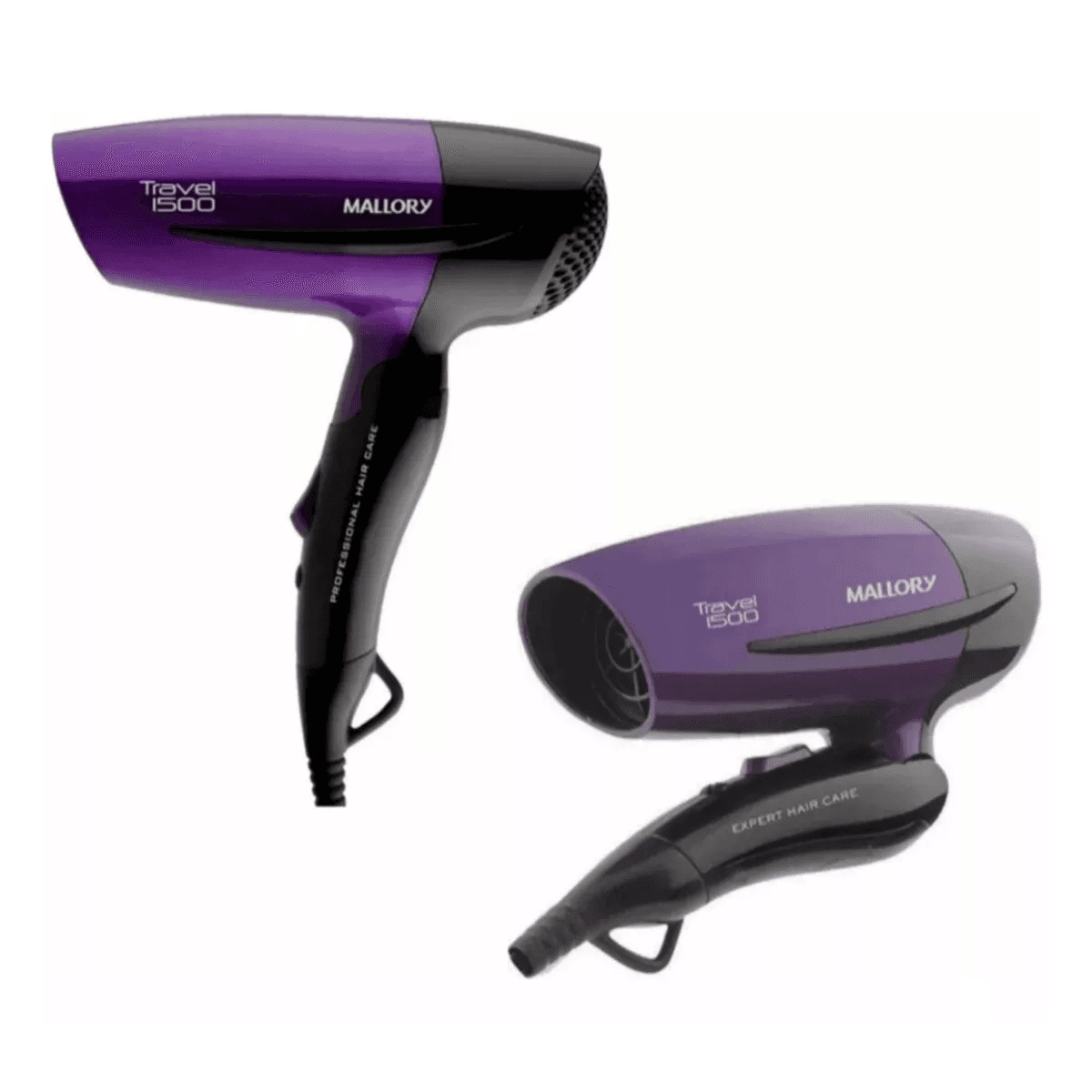 Secador de pelo Mallory Travel 1500 B90000350 negro y violeta 110 V_220 V (8)