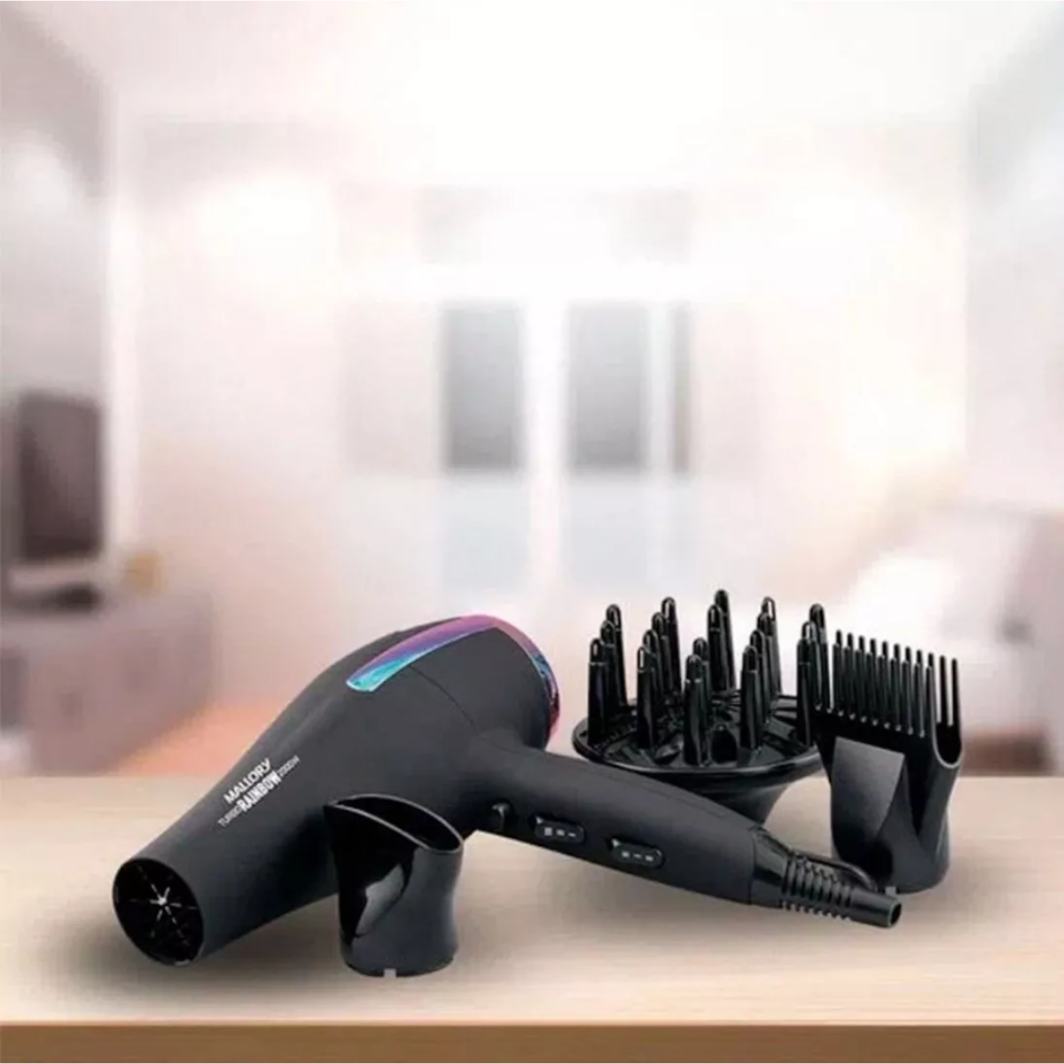 Secador de pelo Mallory Turbo Rainbow Black 220V (8)