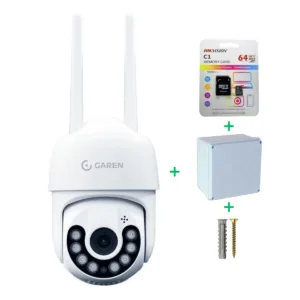 Combo Cámara Duomo 360 Exterior + 64GB + Caja Plástica + Tacos y Tornillos