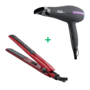 Combo Planchita de Pelo Mallory Red + Secador de Pelo Turbo Mallory