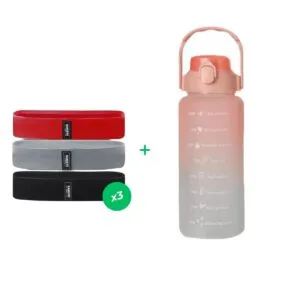 Combo Bandas Elásticas x3 + Botella de Agua Motivacional